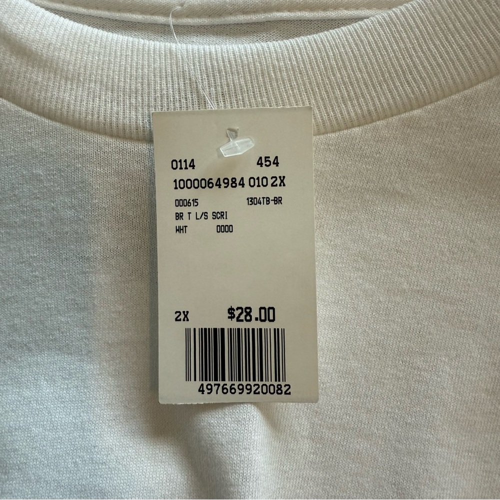 Beau Rivage cotton Long Sleeve white shirt 2XL - Picture 5 of 6